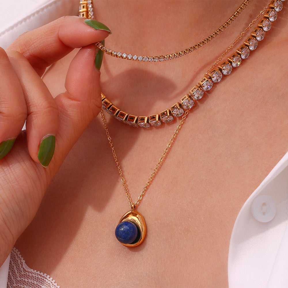Shiny Luxury | 18k Gold Stainless Steel No Fade 2mm - 5mm Diamond CZ Tennis Chain Necklaces