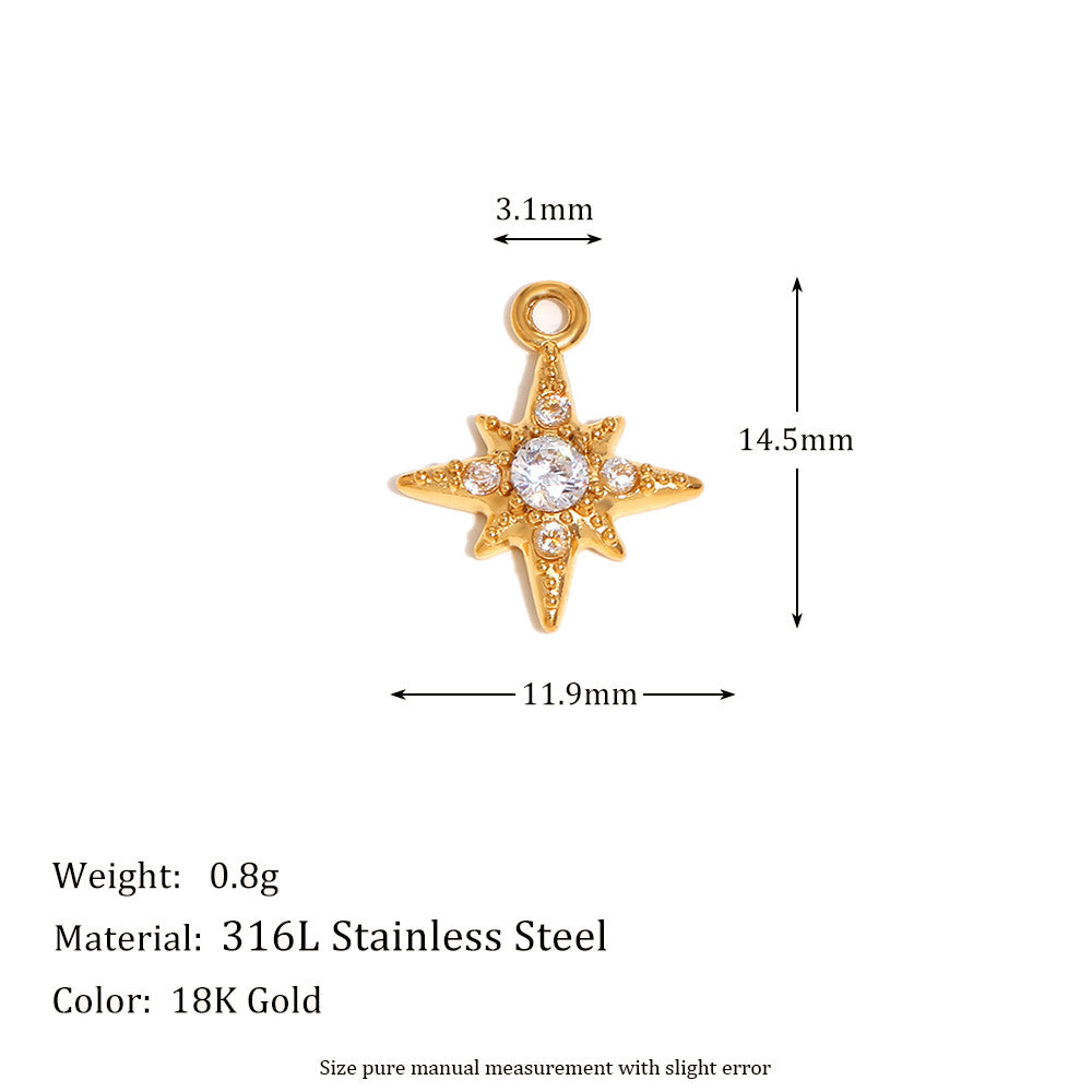 Sea Pearl Flower Heart 18k Gold Stainless Steel Pendants Charm Waterproof Necklaces