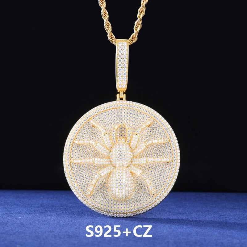 Spida | 925 Sterling Silver Luxury Moissanite Diamond Spider Hip Hop Pendant