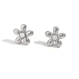 18k Gold Tarnish Free Mini CZ Flower Crown Horse Bling Stainless Steel Earrings