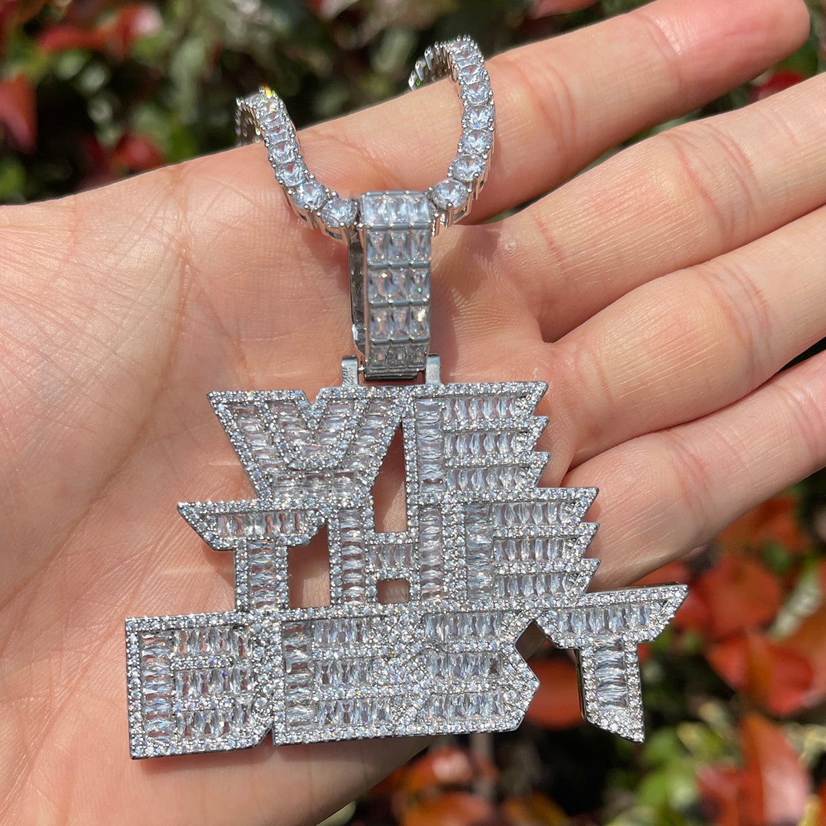 We The Best | All Baguette VVS Diamond CZ Flooded Ice Hip Hop Pendant
