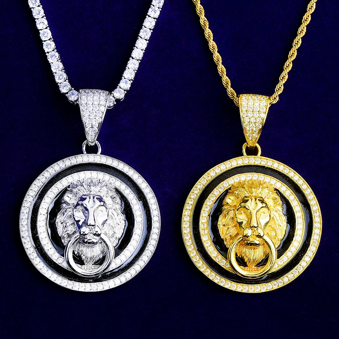 Domain Of Kings | VVS Diamond CZ Lions Circle of Trust Luxury Hip Hop Pendants
