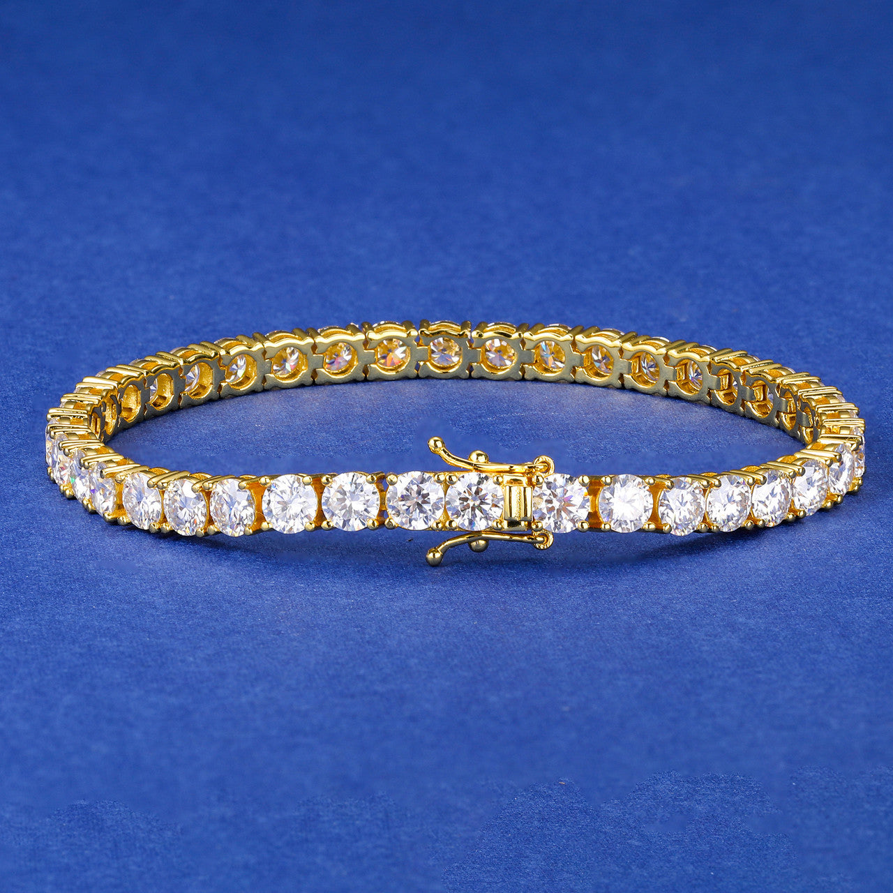 Solid 925 Silver 3MM D Color VVS1 Moissanite Diamond Iced Blinged Out Tennis Bracelet