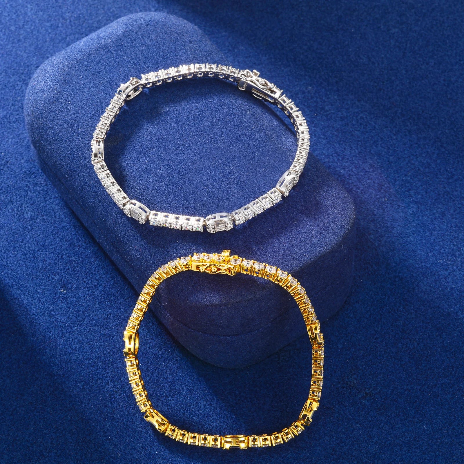 3MM Moissanite Diamond Luxury Iced Blinged Out 925 Sterling Silver Tennis Bracelet