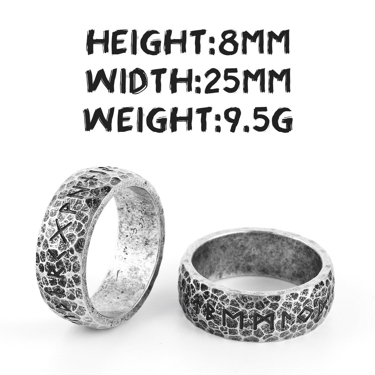 Viking Rune | 316L Ancient Alphabet Viking Letters Street Stylish Men's Vintage Rings