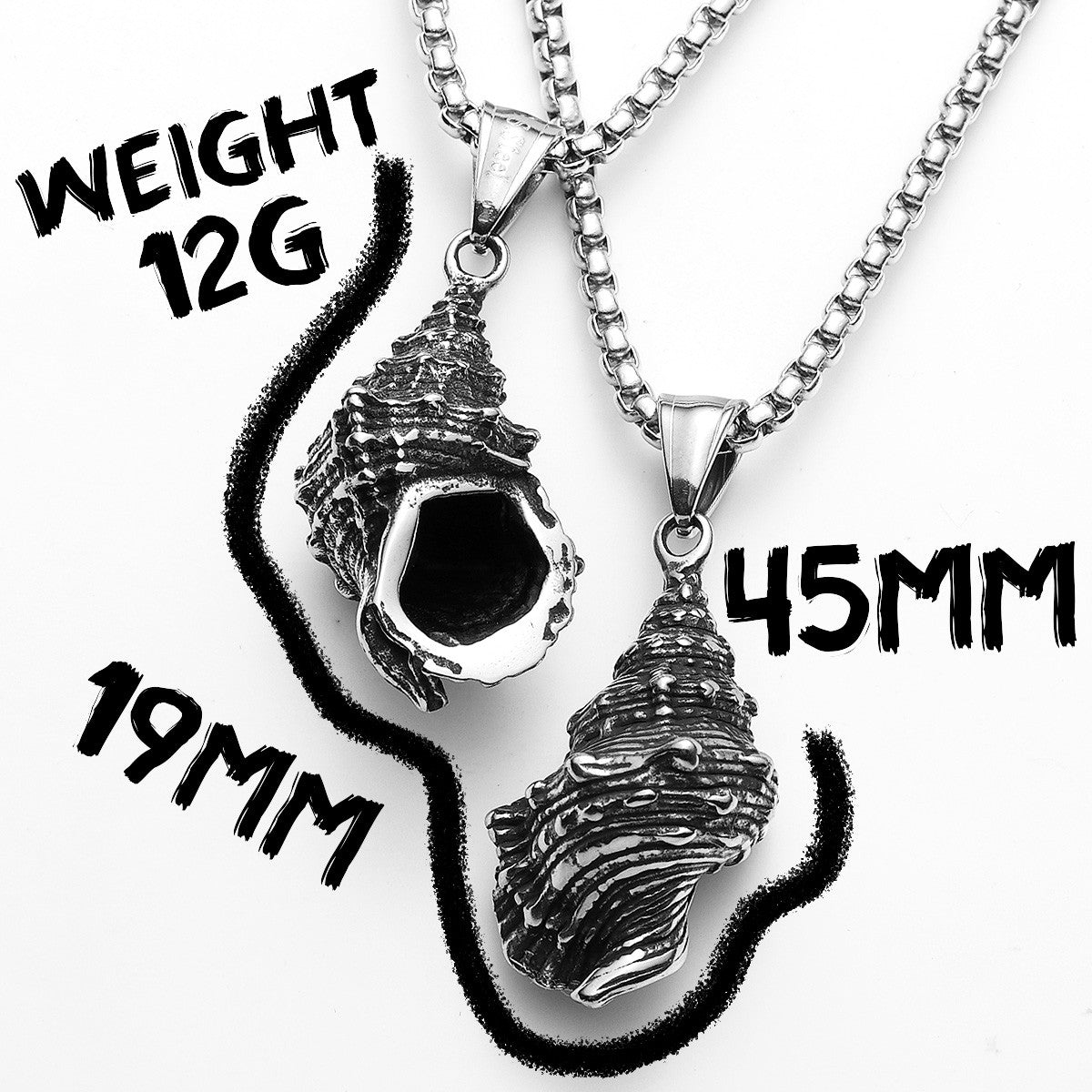 Sea Shell | Solid Stainless Steel Vintage Conch Self Expression Nature Pendant Necklace