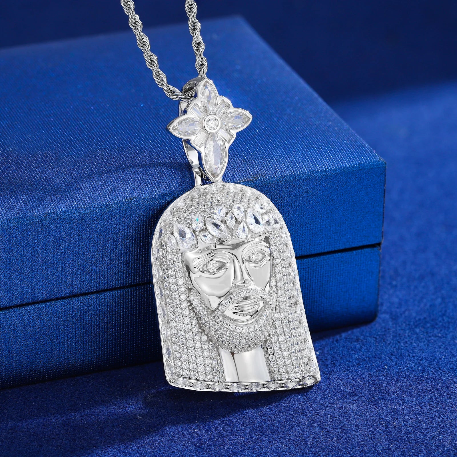 Stand On Faith | Moissanite Diamond 925 Sterling Silver Jesus Piece Hip Hop Pendant