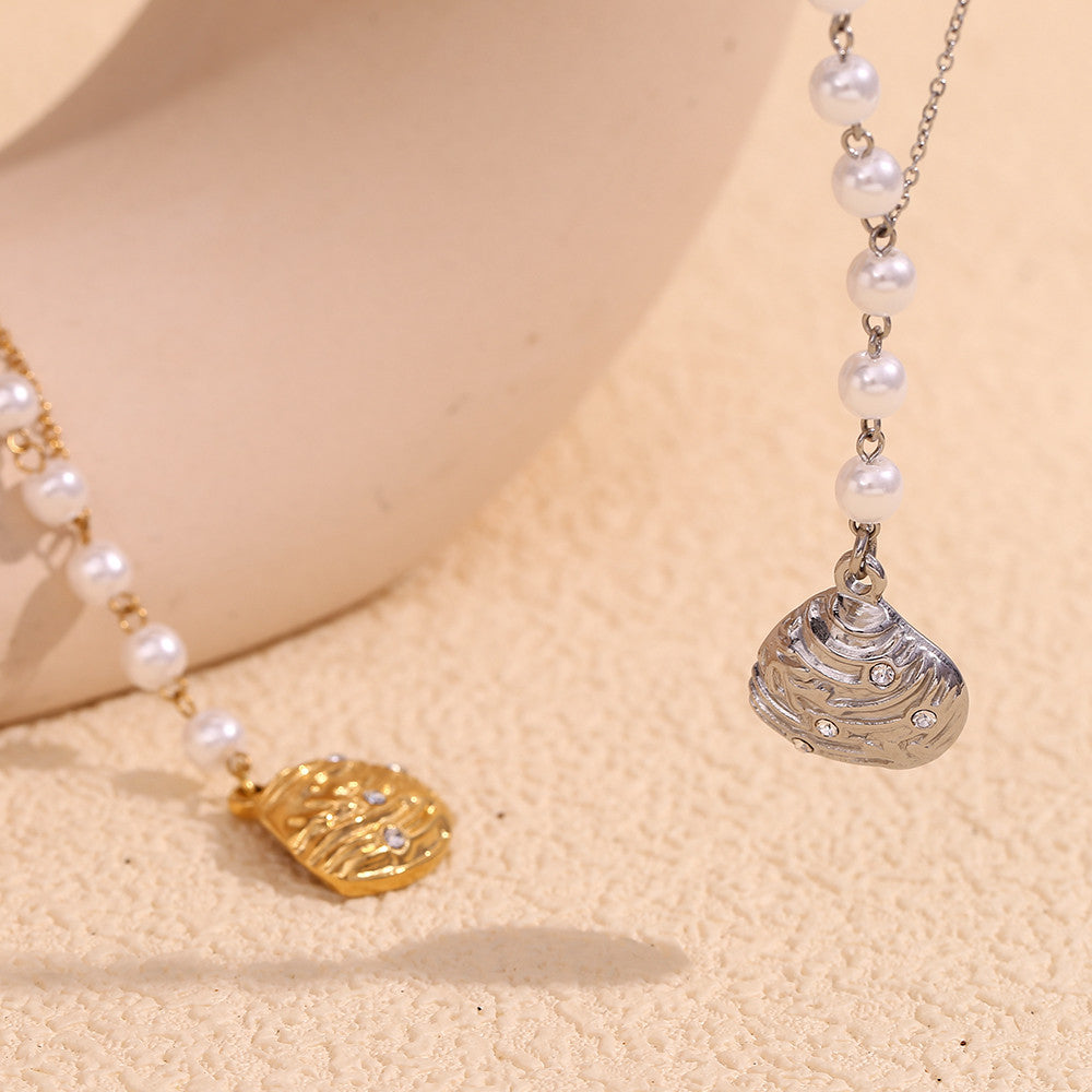 18k Gold Silver Stainless Steel Waterproof Seashells Starfish Pendants Necklace