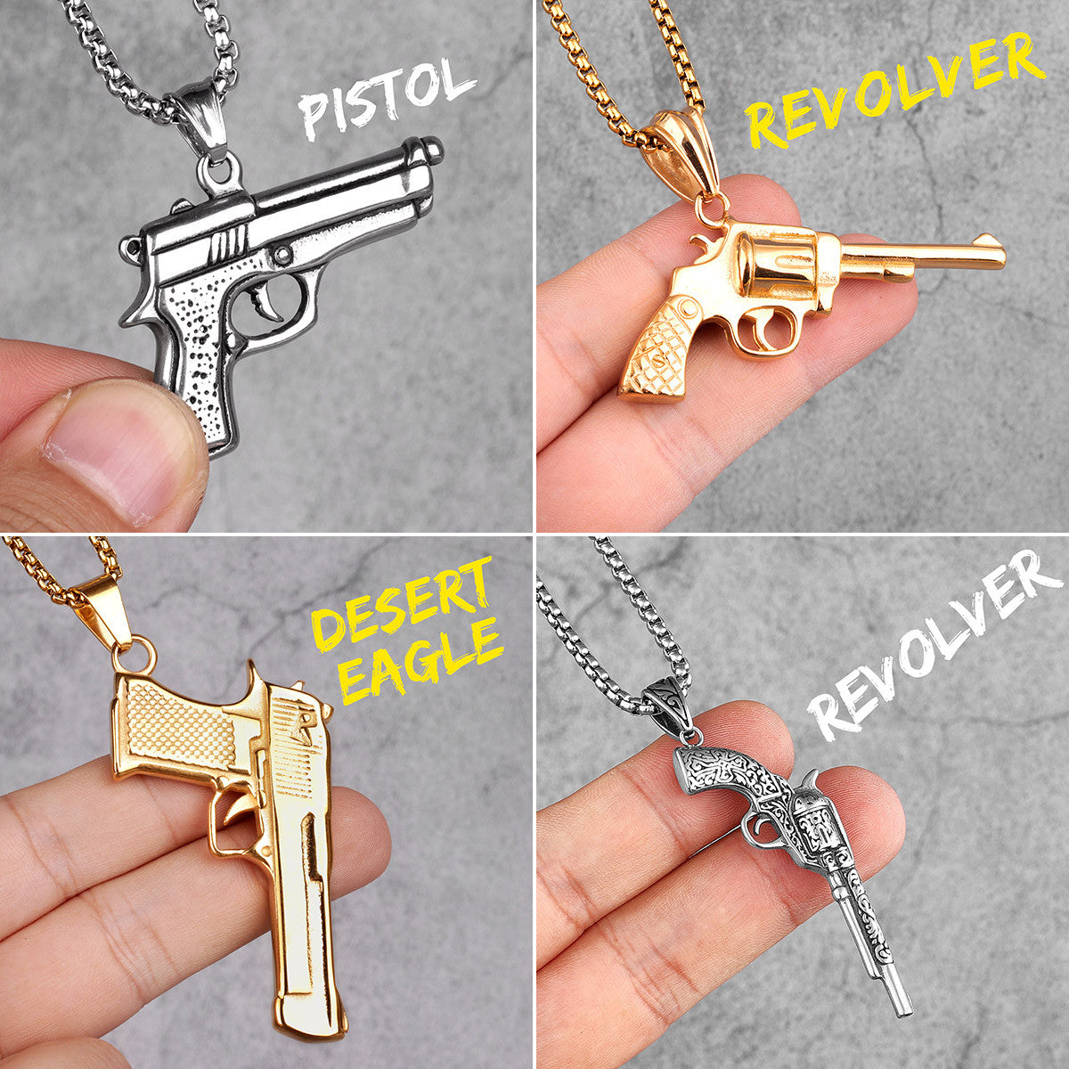 Locked Loaded | 316L Stainless Steel Hip Hop Chain Street Wear Gun Series Pendants