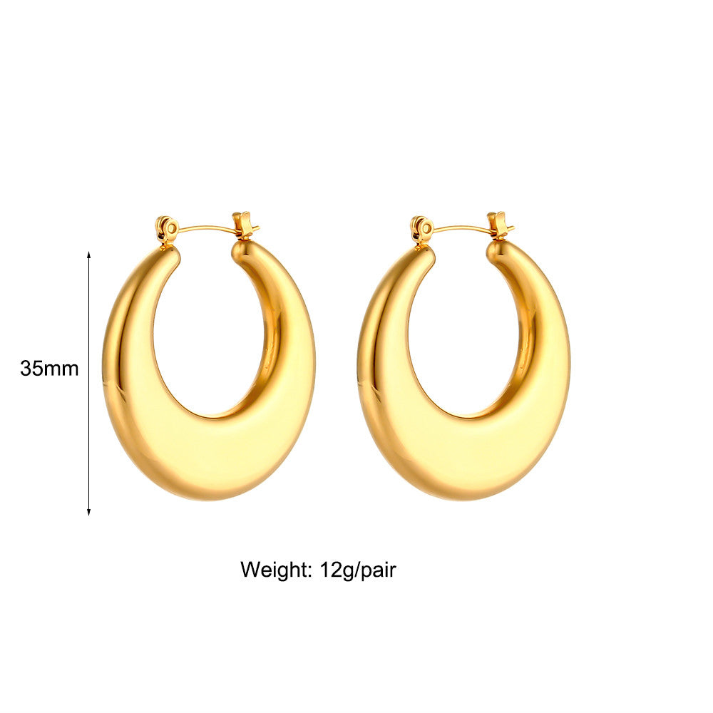 Dream | 18k Gold Over Solid Stainless Steel Waterproof Anti-allergenic Hoop Earrings