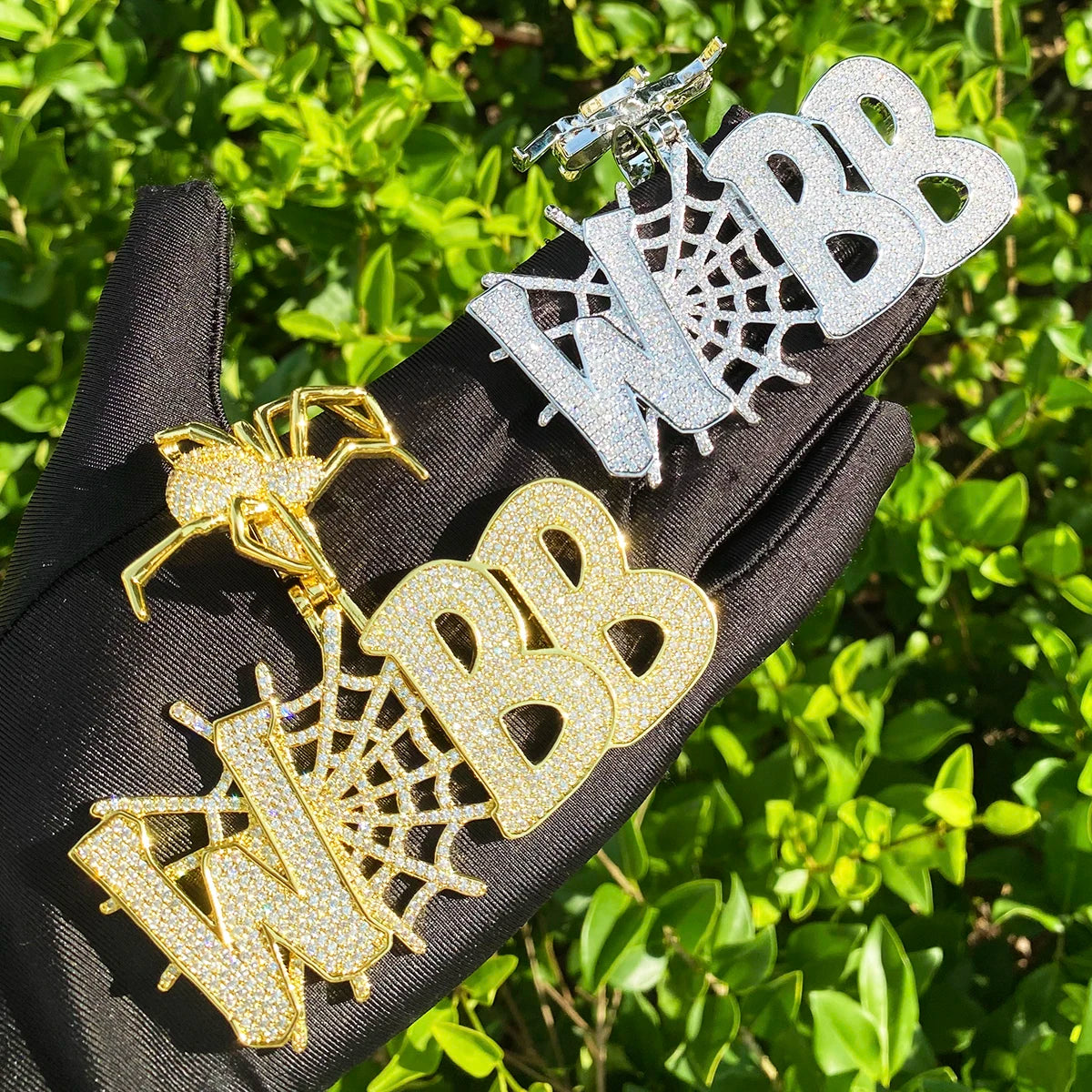 Spider Web | 5AA+ VVS Diamond CZ Iced Blinged Out Spider Bail Hip Hop Pendant