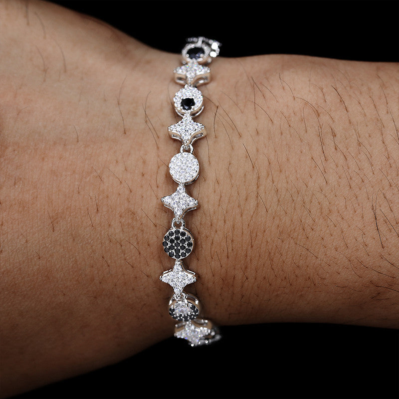 The Dreamer | Luxury 925 Sterling Silver Moissanite Diamond Star Moon Hip Hop Tennis Bracelet