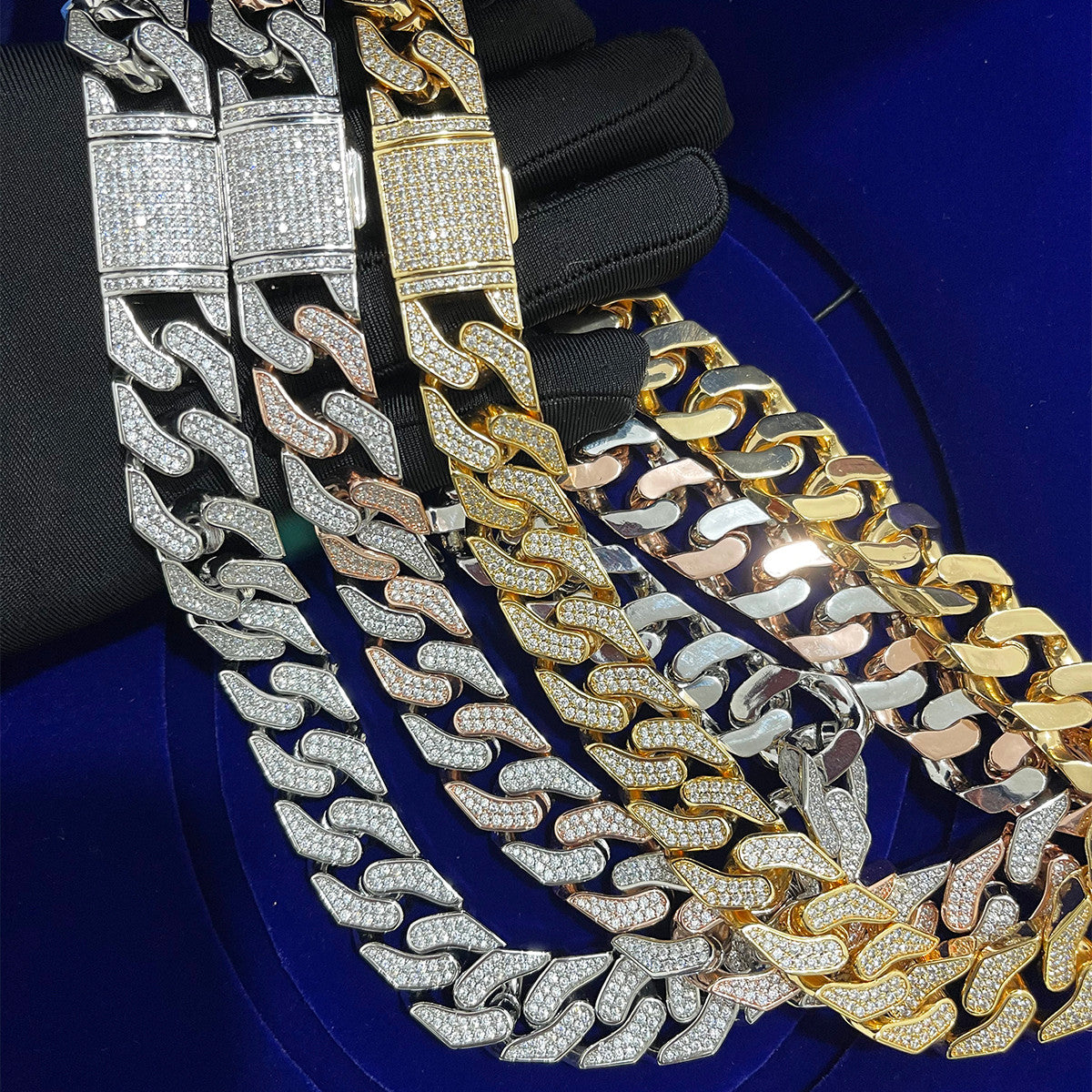 Designers Edge | 20mm Designer Cut Hip Hop Gold Silver Rose Cuban Link Chain
