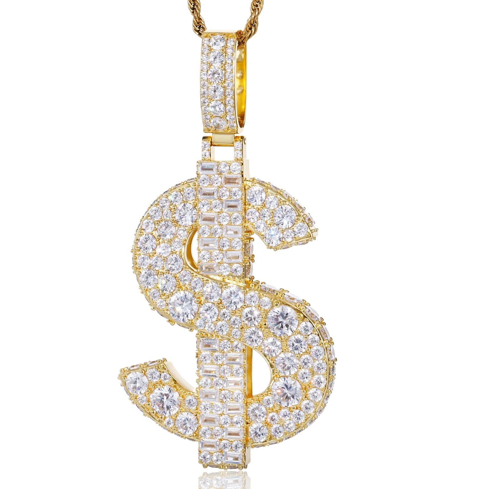 Big Dollars | Hip Hop 925 Silver I Make Big Dollars Moissanite Dollar Sign Pendant