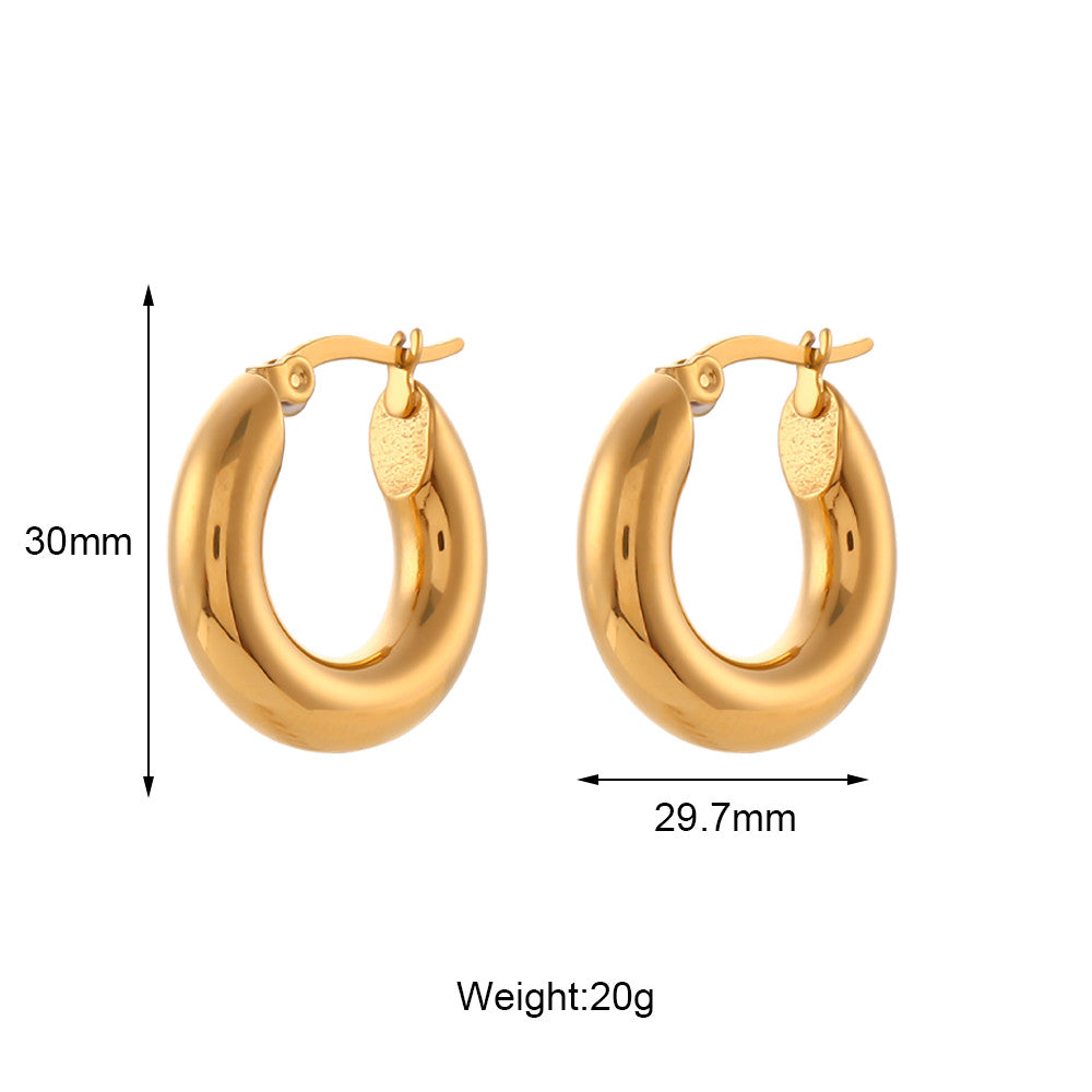 Dream | 18k Gold Over Solid Stainless Steel Waterproof Anti-allergenic Hoop Earrings