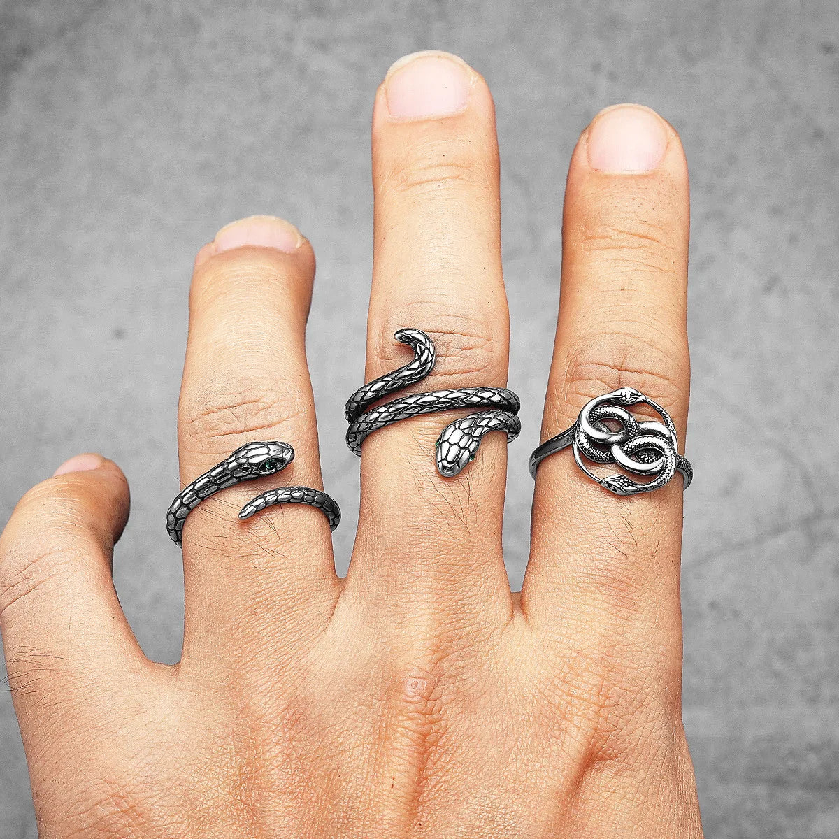 Jormungandr | 316L No Fade Stainless Steel Mythical Snake Midgard Serpent Ring