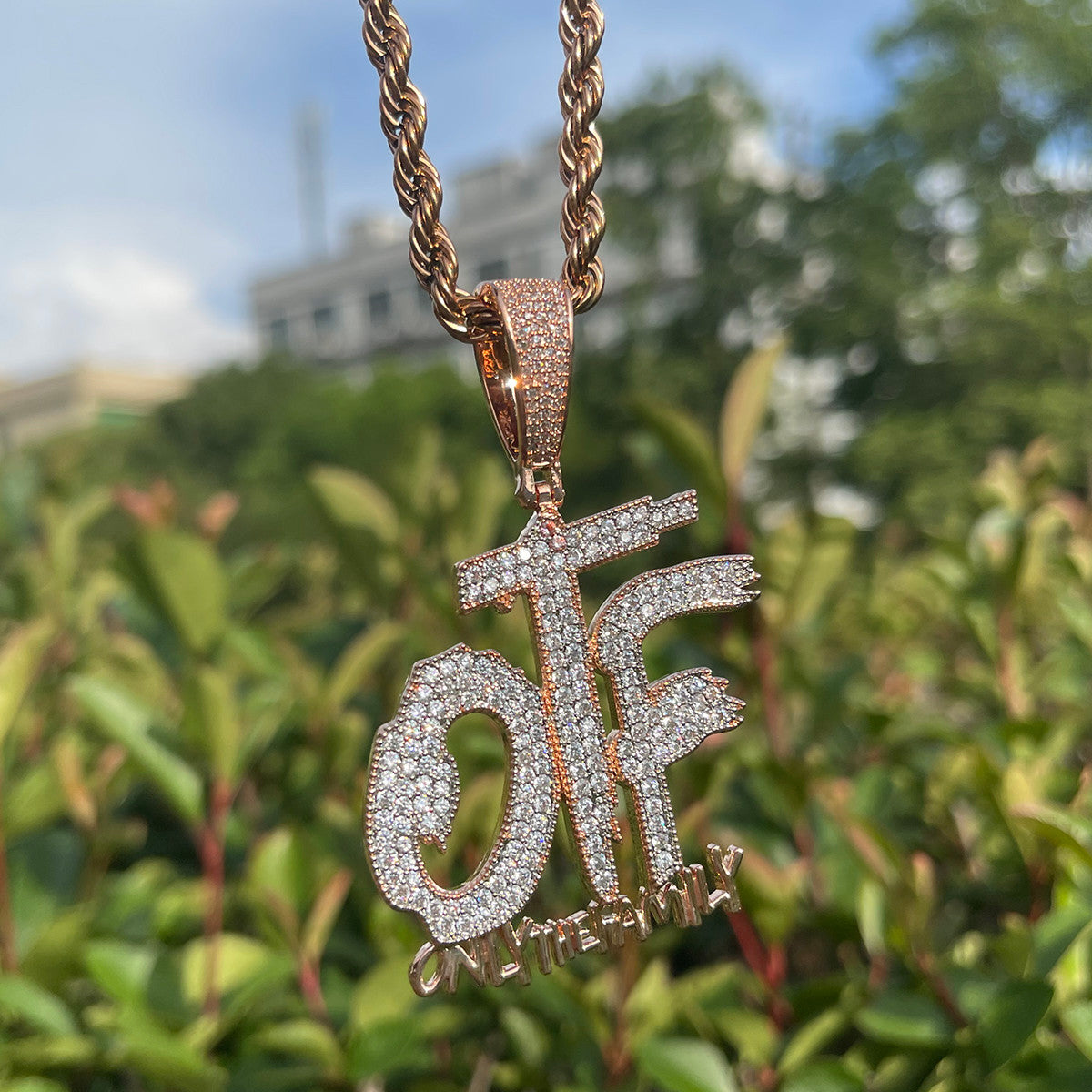OTF | VVS Diamond CZ Prong Set Only The Family Iced Blinged Out Pendant