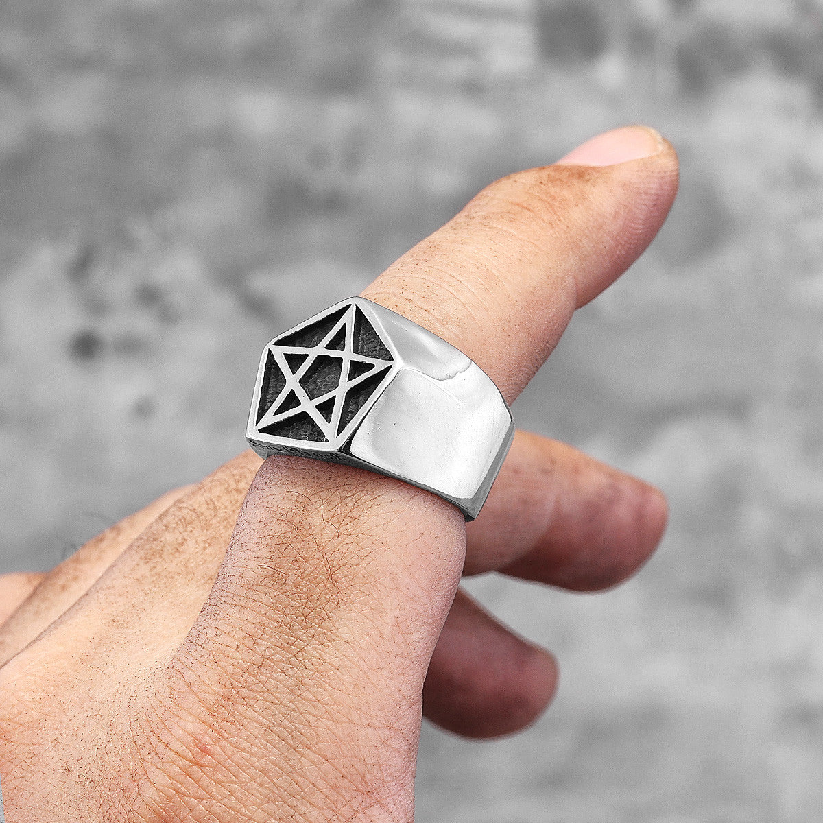 Pentagram | 316L No Fade Stainless Steel Mens Unique Personality Rings