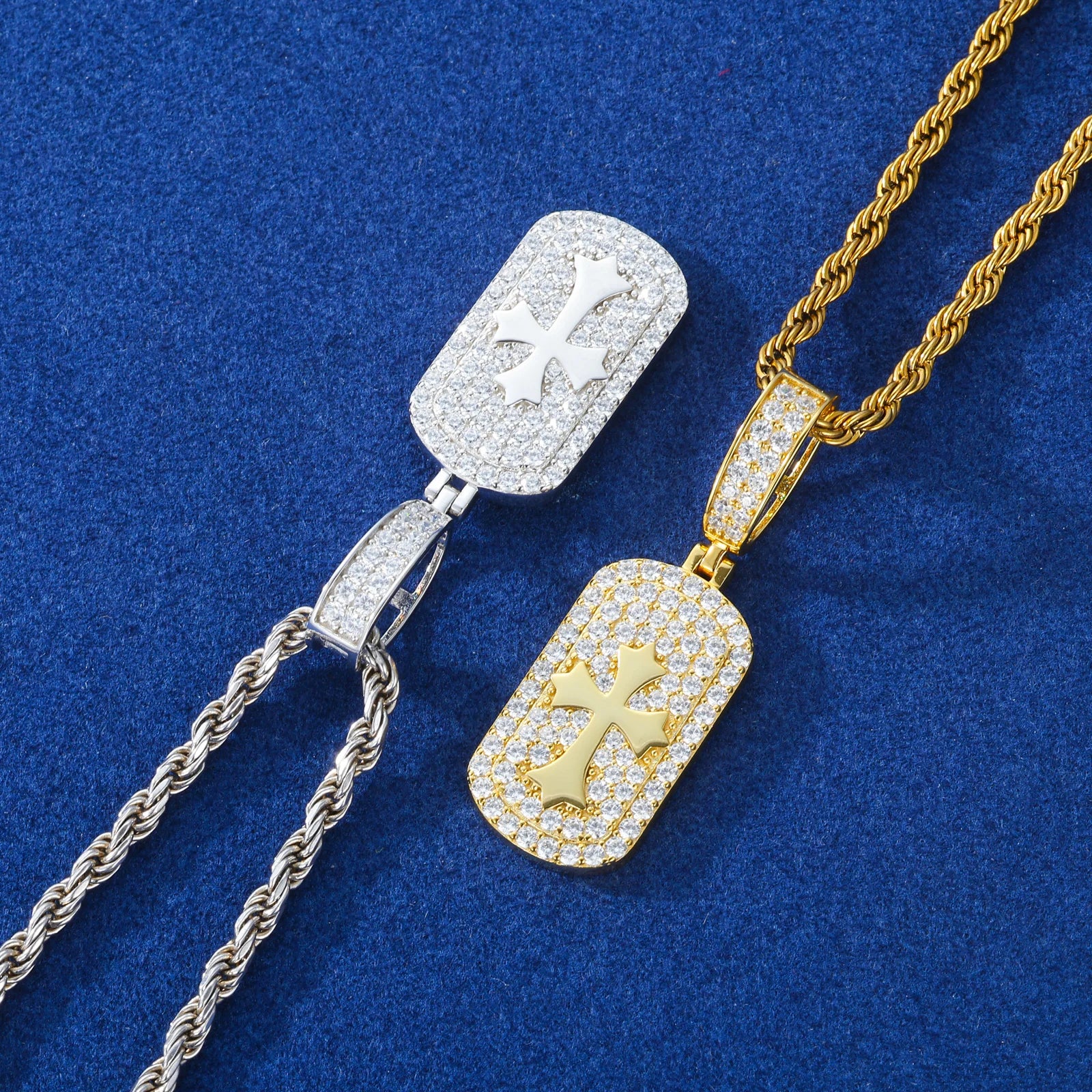 Self Certified | Moissanite Diamond Iced Bling 925 Silver Cross Pendant Necklace