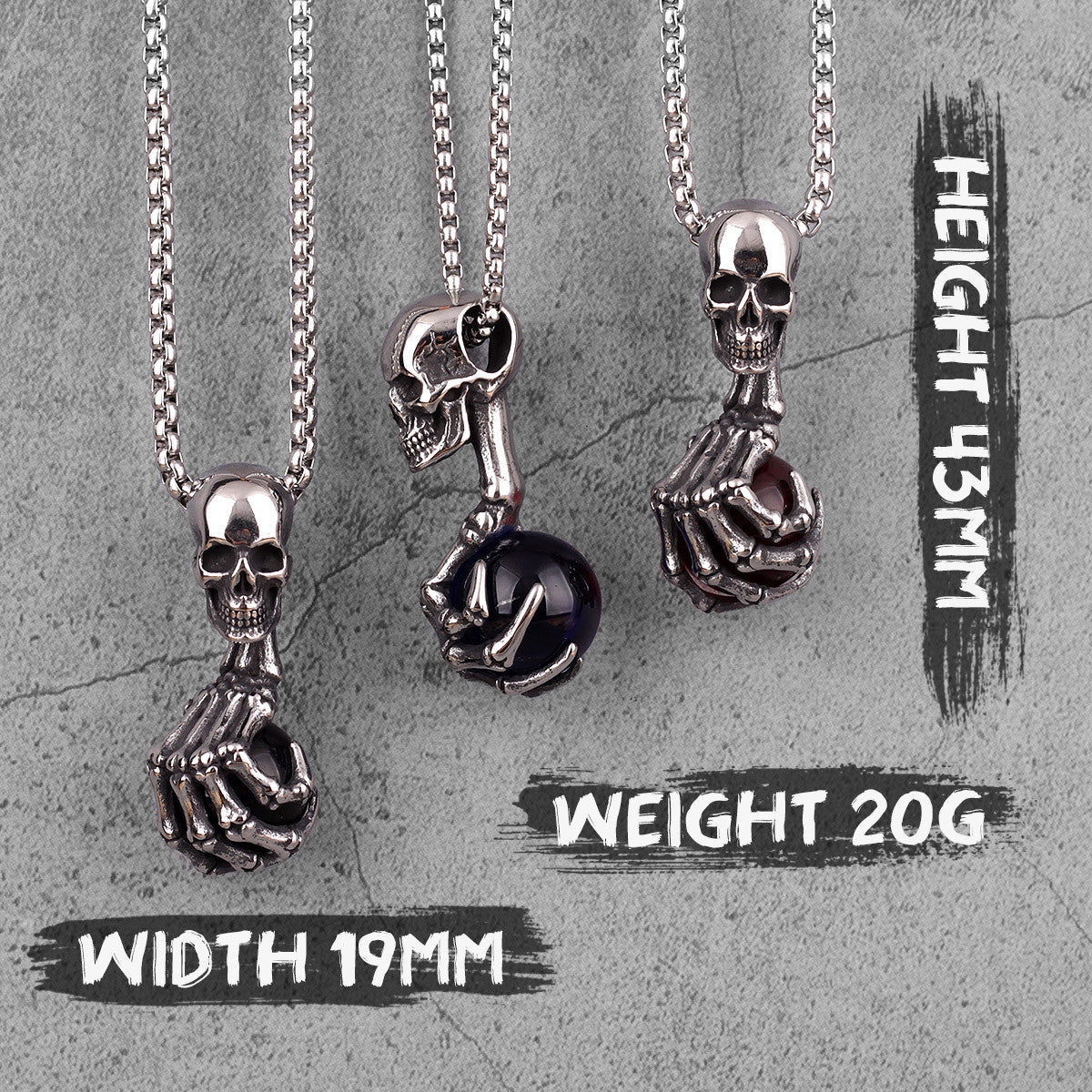 Captured Soul | Skull Claw Soul Ball 316L Solid Stainless Steel Hip Hop Street Pendant