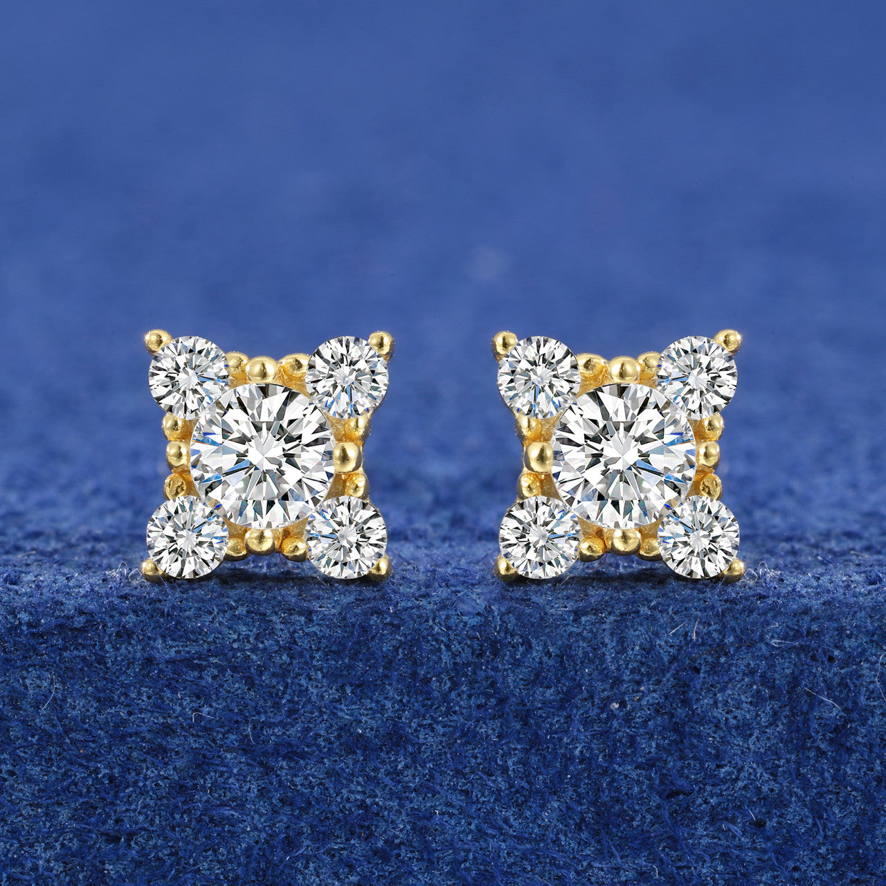 Star Shine | 925 Sterling Silver Moissanite Diamond Shinning Star 18k Gold Hip Hop Earrings