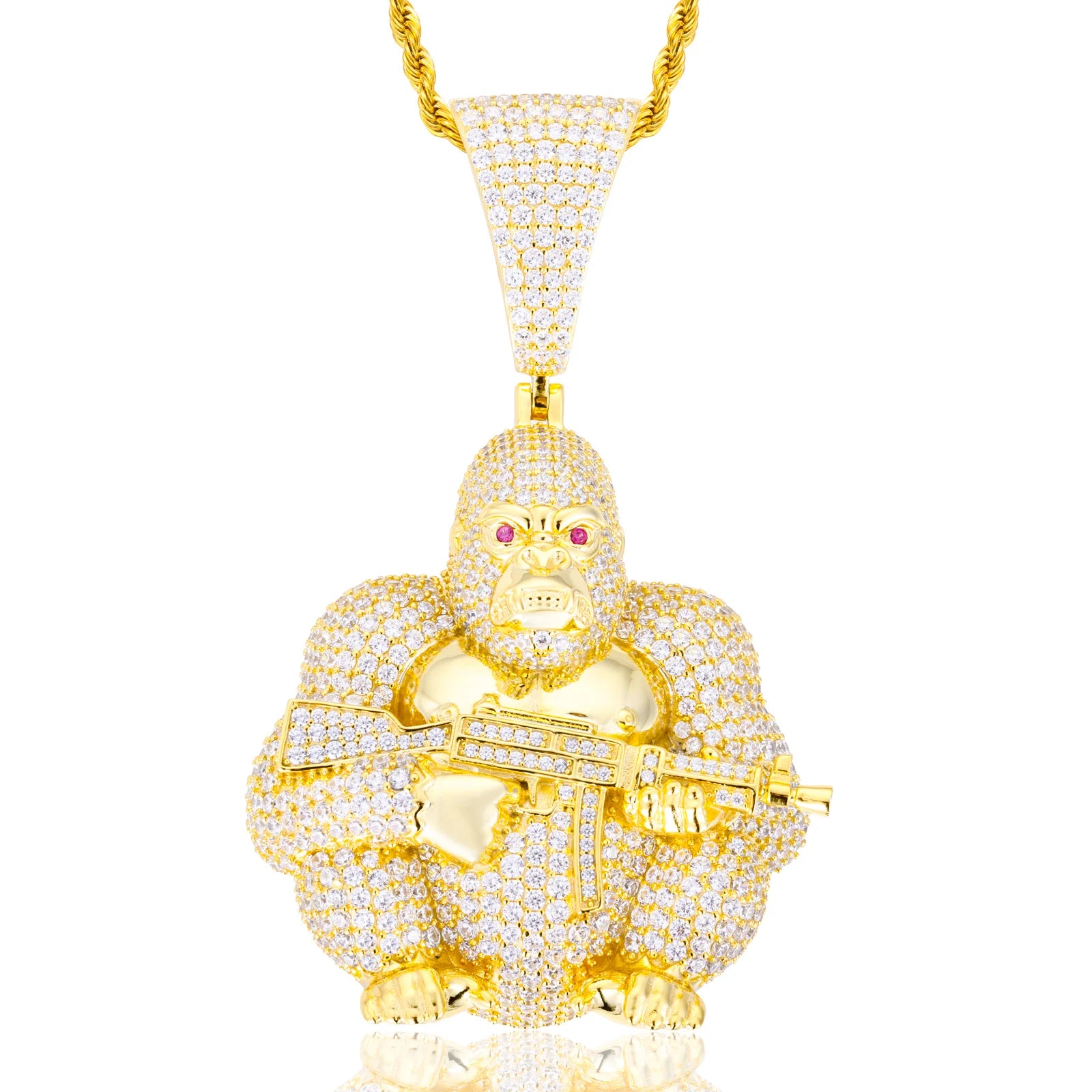 Gorilla Business | Luxury Real 925 Silver D VVS1 Moissanite Gorilla Chopper Pendant