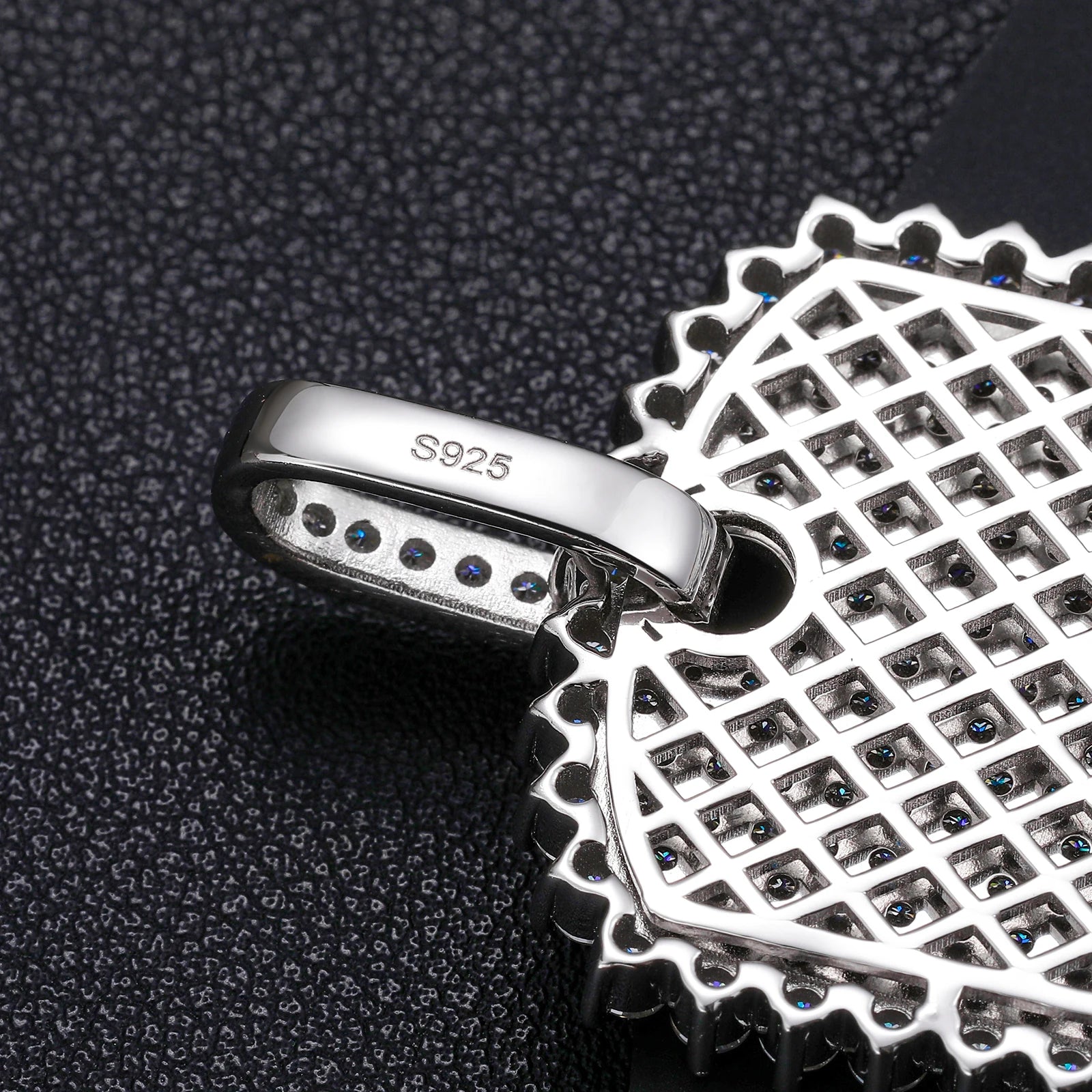 The Spark | VVS Iced Blinged Out Moissanite Diamond  Dog Tag 925 Sterling Silver Pendant