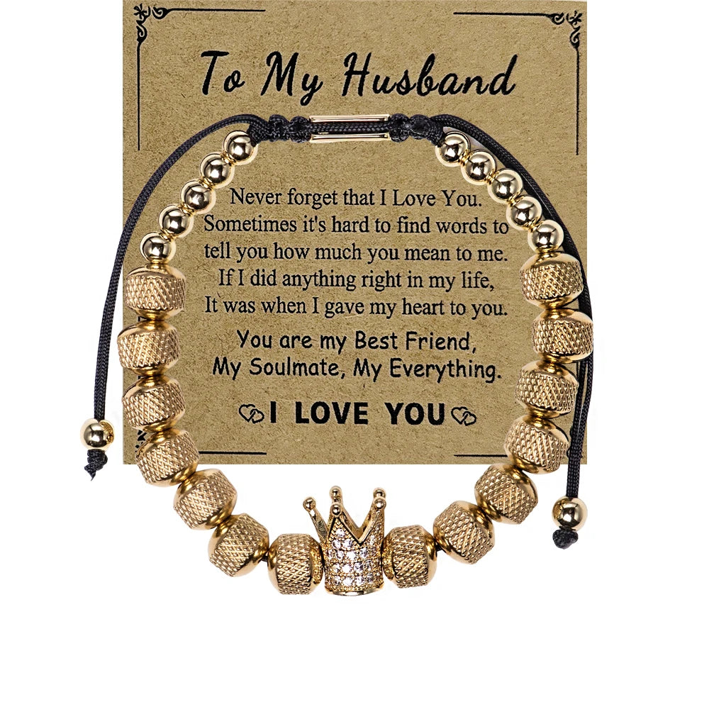 Blessings | VVS Diamond CZ 8MM Kings Crown Iced Blessings Gift Card Message Bracelet