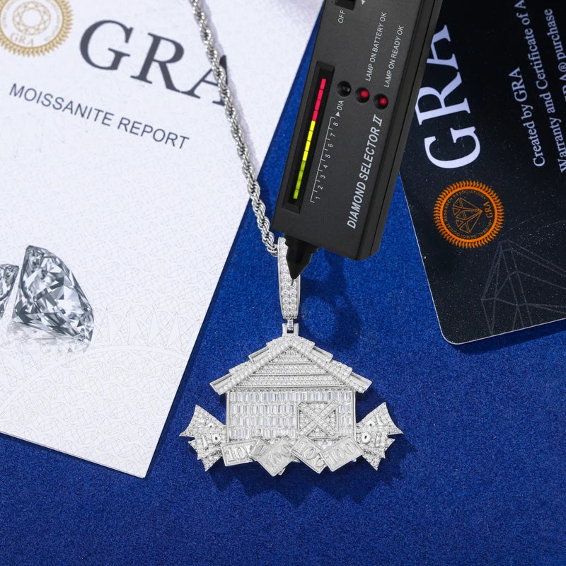 Cash House | Real D VVS1 Moissanite Diamond Boss Baller 925 Luxury Hip Hop Pendant