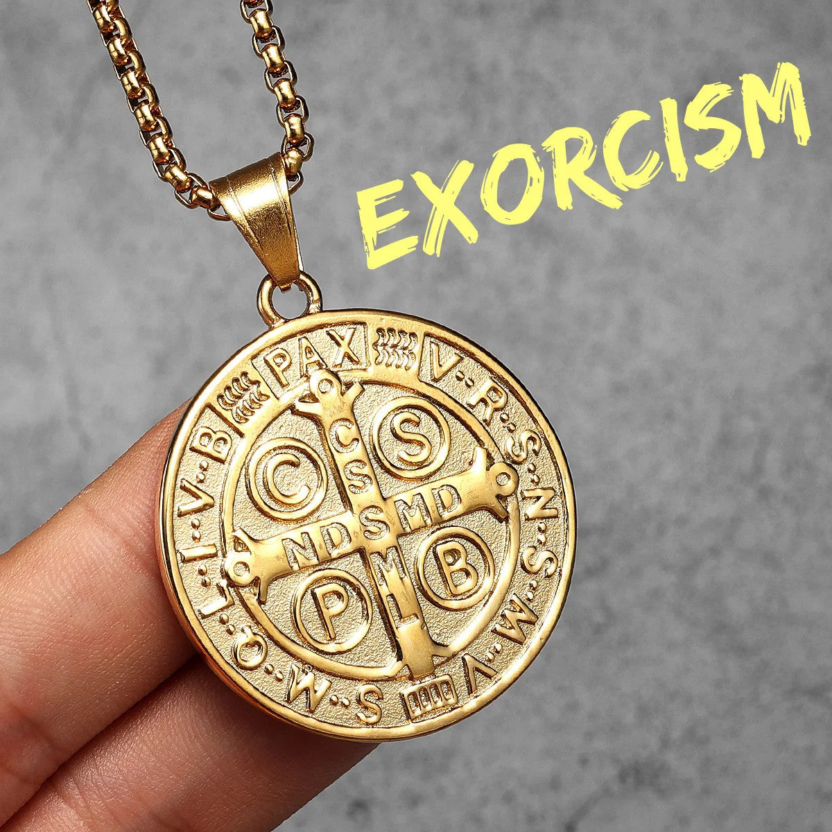 St.Benedict | 316L No Fade Stainless Steel Exorcism Powerful Spiritual Amulet Pendant