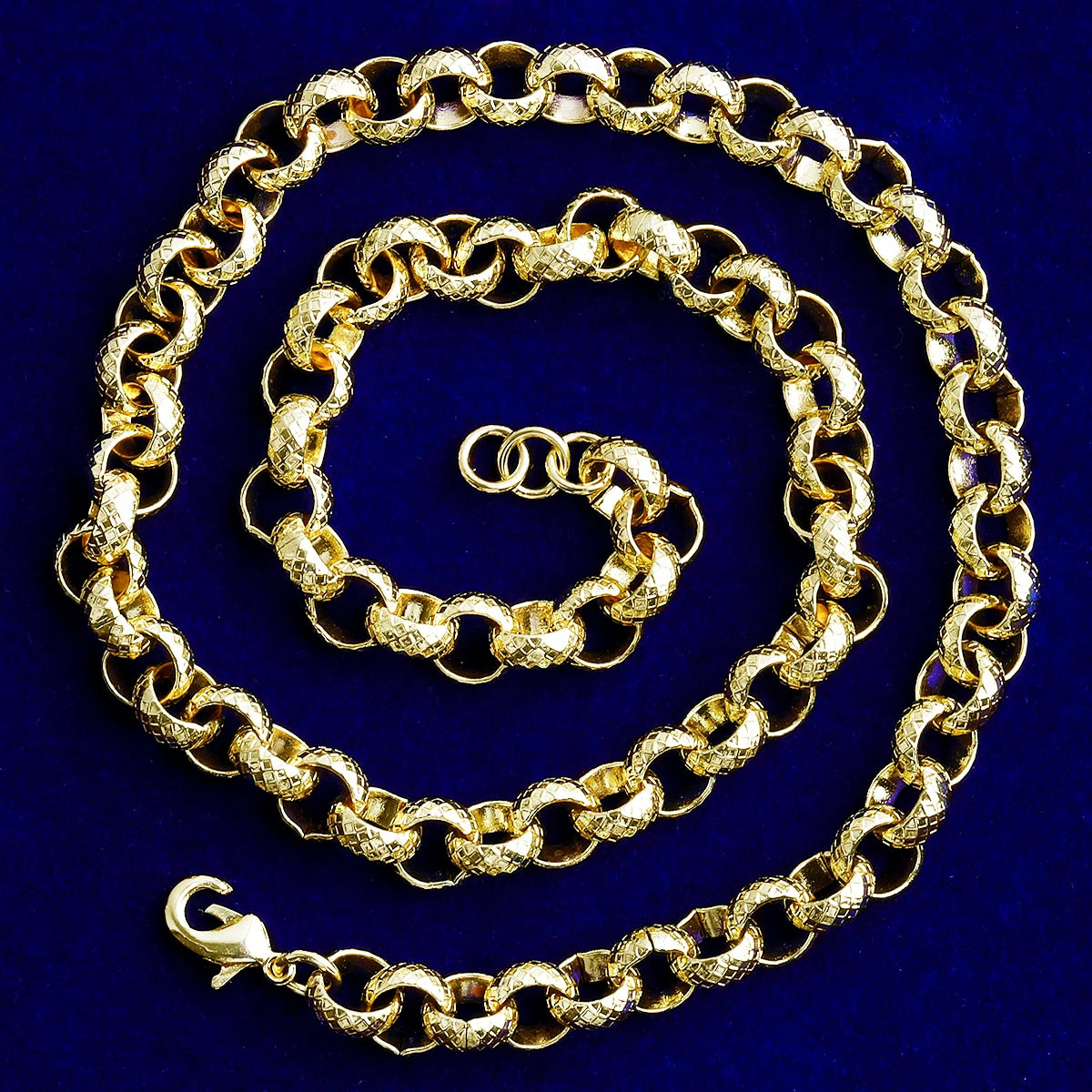Designer Rolo | Textured Rolo Link Classic Swag Hip Hop Luxury Chain Necklace