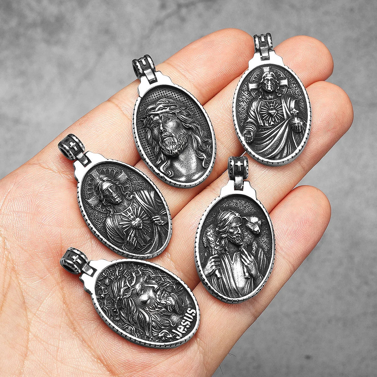 Jesus Collection ll | 14k Gold Over Solid Stainless Steel Angel Jesus Cross Pendants