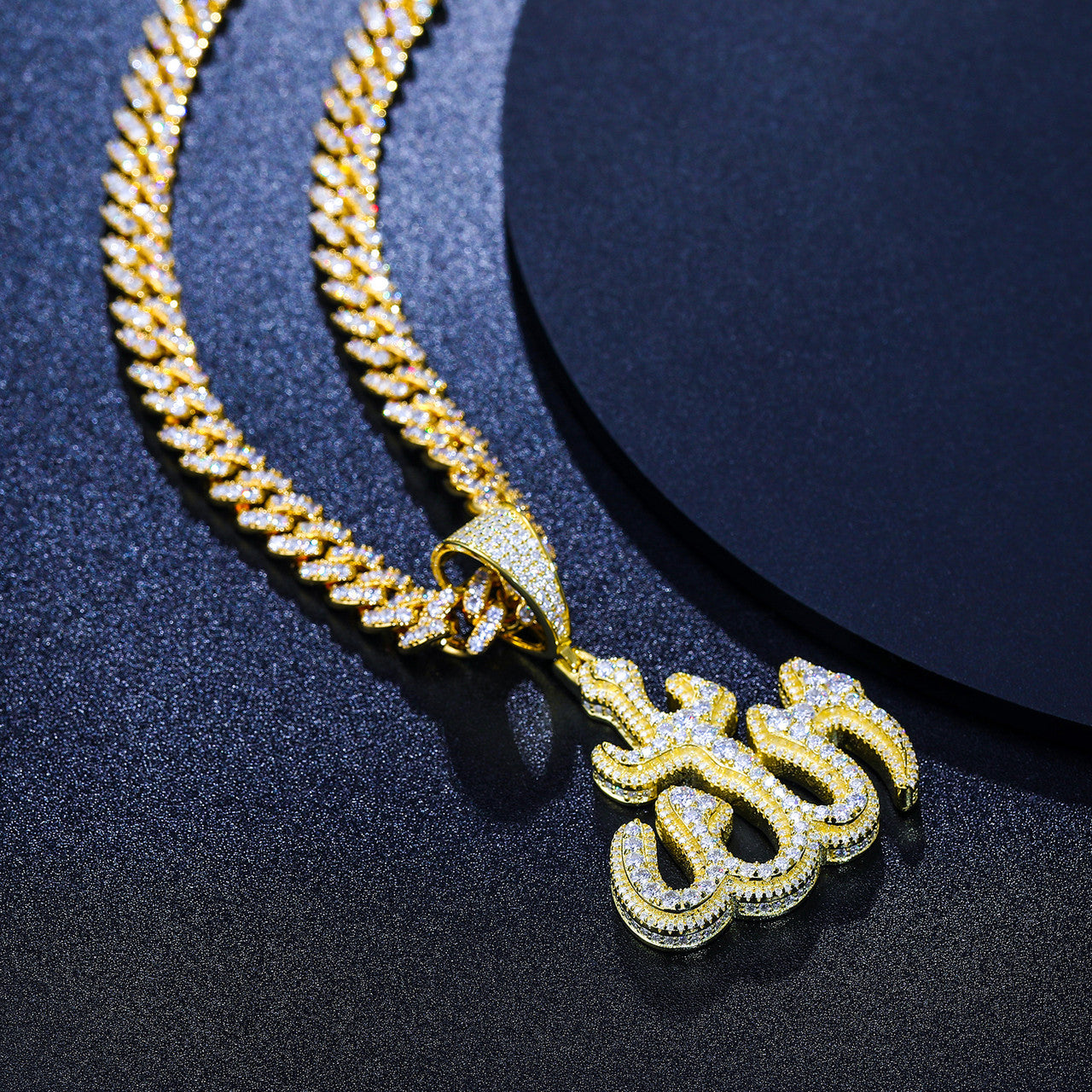 Majesty Allah | Moissanite Diamond Solid Sterling Silver Iced Pendant