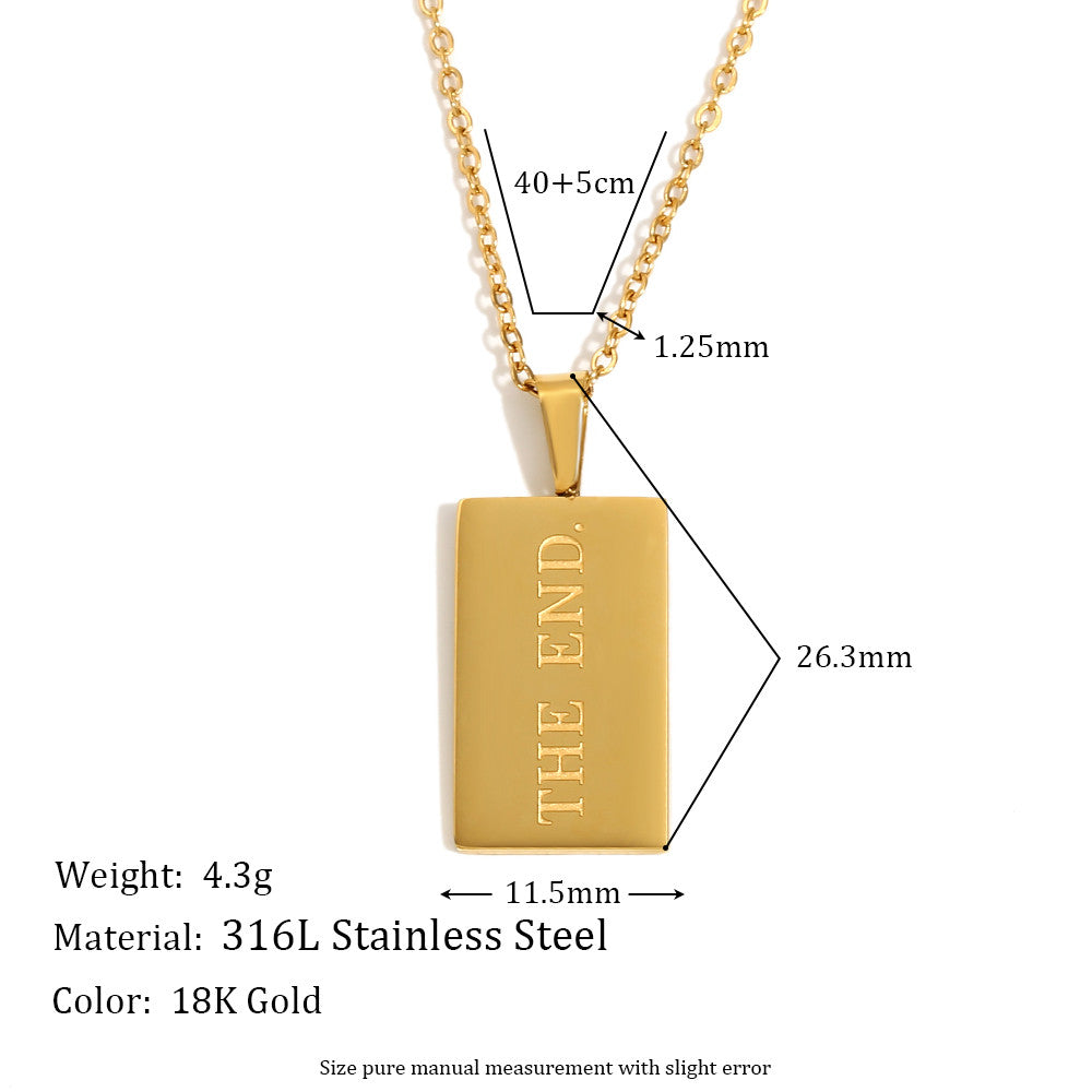 Women's Individuality 18k Gold Tarnish Free Tarot Stainless Steel Pendant Necklace