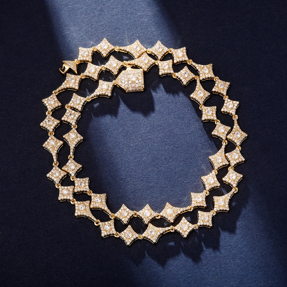 Star Dust | VVS Diamond CZ 10mm Iced Blinged Out Link Chain Necklace