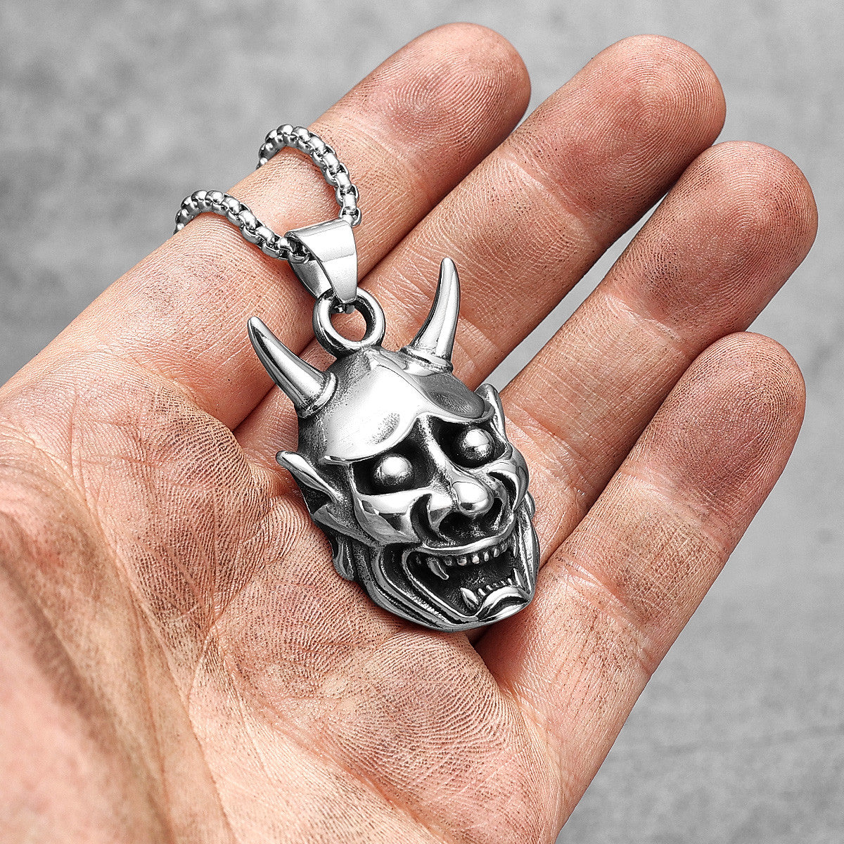 Japanese Yokai Prajna | 316L No Fade Stainless Steel Unique Street Wear Personality Pendant
