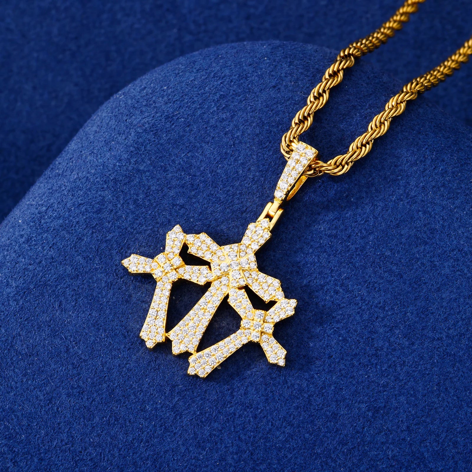 Holy Trinity lll | 925 Sterling Silver Moissanite Triple Cross Hip Hop Pendant Necklace