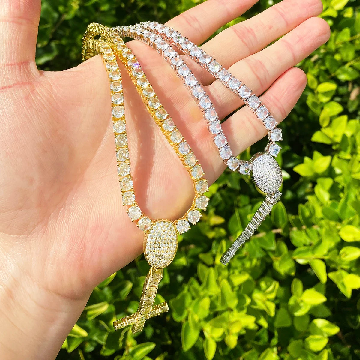 Drip Cross | VVS Diamond CZ Rosary Style 5AA+ Luxury Hip Hop Tennis Chain Necklace