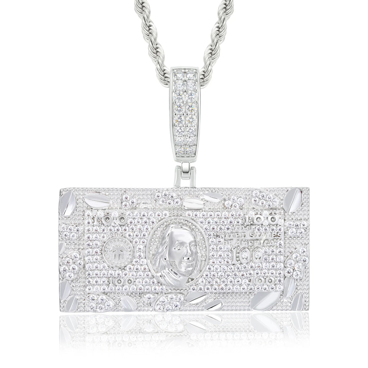 Dough Boy II | Big Dollars Moissanite Diamond VVS 100 Dollar Bill Hip Hop Pendant