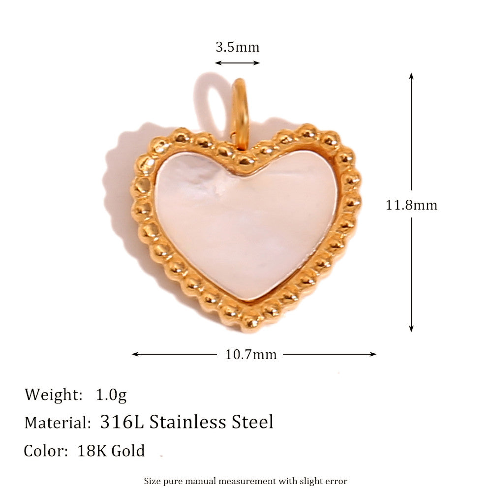 18k Gold Waterproof DIY Retro Style Moon Star Agate Stone Heart Pendant Necklace Bracelet