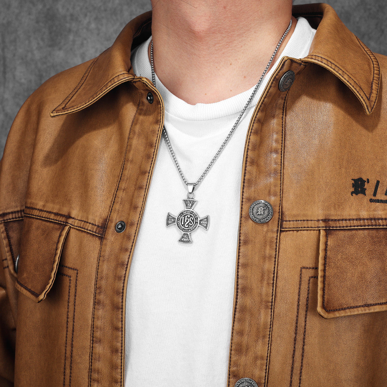 King I Am | Solid Stainless Steel JESUS Cross No Fade Street Wear Christian Pendant