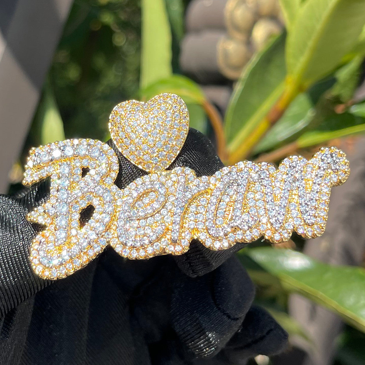 Majestic Heart | Cluster Stone VVS Diamond Ice Custom Made Name Necklace