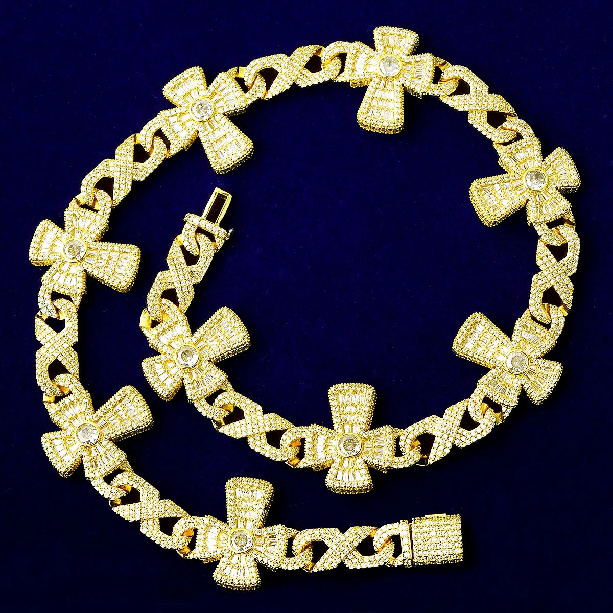 Eternal Cross | 5AA+ VVS Diamond CZ Infinity Link Hip Hop Cross Chain Necklace