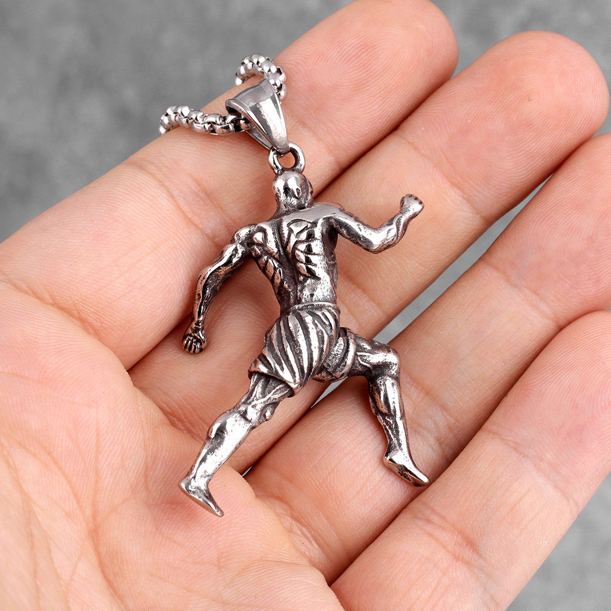 Runner | 316L No Fade Stainless Steel Fitness Bodybuilding Running Gym Rat Pendant Chain
