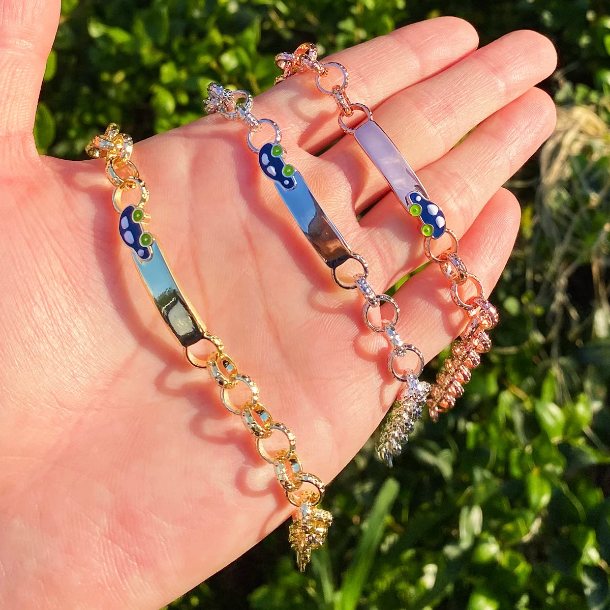 My Wheels | Rolo Link ID Tag Hip Hop little Mini Buggy Car Lobster Clap Bracelet