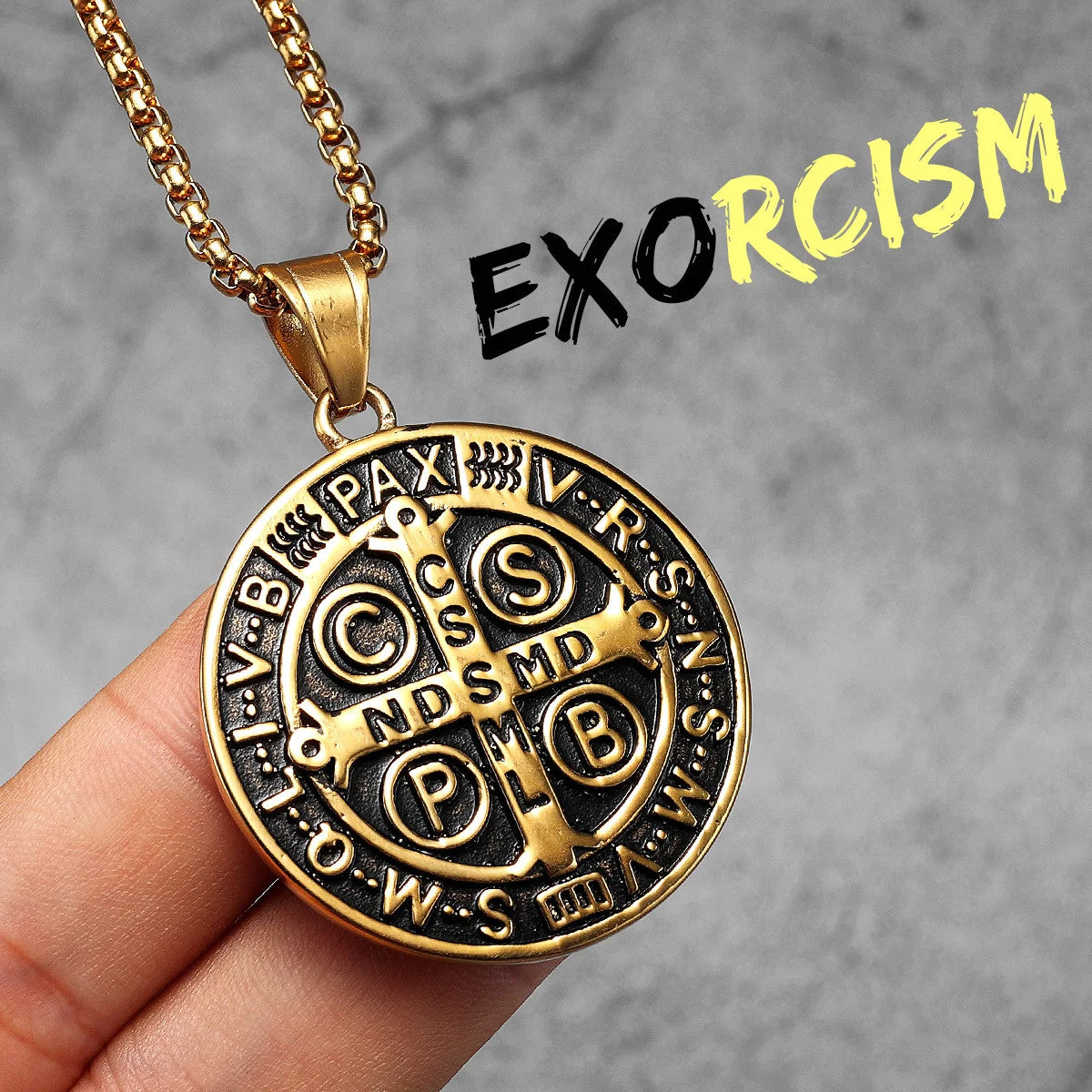 St.Benedict | 316L No Fade Stainless Steel Exorcism Powerful Spiritual Amulet Pendant