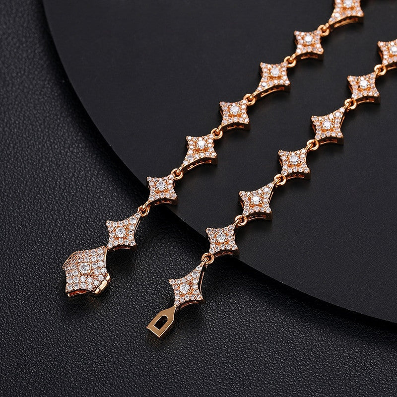 Genuine VVS Lab Diamond Super Star 925 Sterling Silver Chain Necklace Bracelets