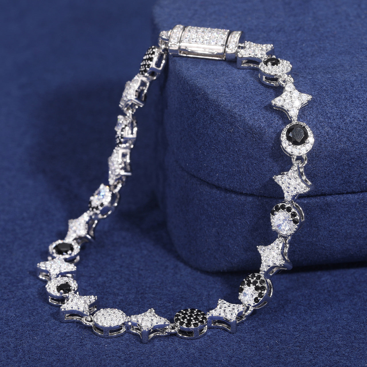 The Dreamer | Luxury 925 Sterling Silver Moissanite Diamond Star Moon Hip Hop Tennis Bracelet