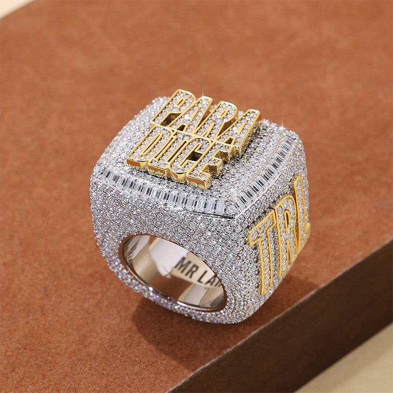 Hood Champ | Mens 925 Sterling Silver Moissanite Diamond Custom Made Championship Rings