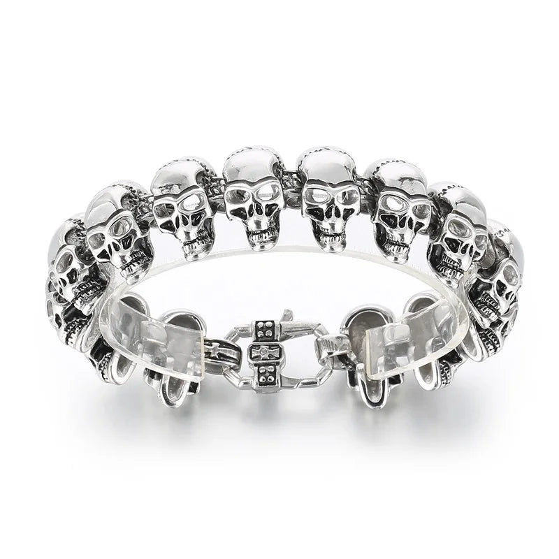 Greyskull | Street Wear Biker Skull Hip Hop No Fade Stainless Steel Motorcycle Bracelets